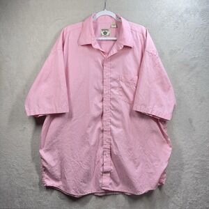Resistol‎ Rodeo Gear Shirt Men's XXL Pink Short Sleeve Button Down Collared Logo